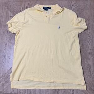 Polo Ralph Lauren Men's XL Solid Yellow Short Sleeve Custom Fit Polo Shirt‎